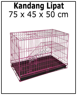 Kandang besar ukuran 75 cm pink biru hitam bisa di lipat