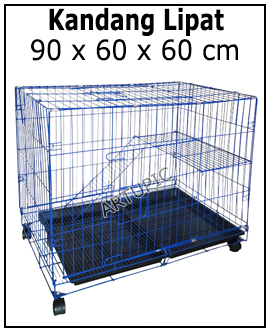 Kandang besar ukuran 90 cm pink biru hitam bisa di lipat