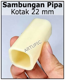 Sambungan Pipa Kotak 22 mm